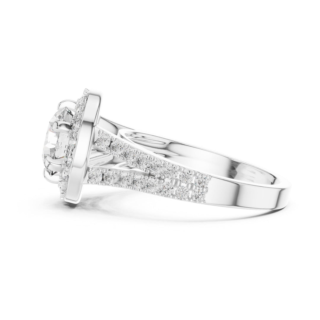 Round Cut Lab Grown Diamond Solitaire Ring, 2.03ct Total, Solid Gold