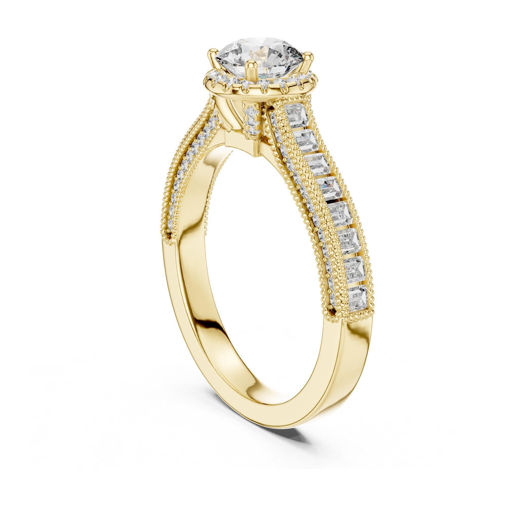 Round Cut Lab Grown Diamond Solitaire Ring, 1.43ct Total, Solid Gold