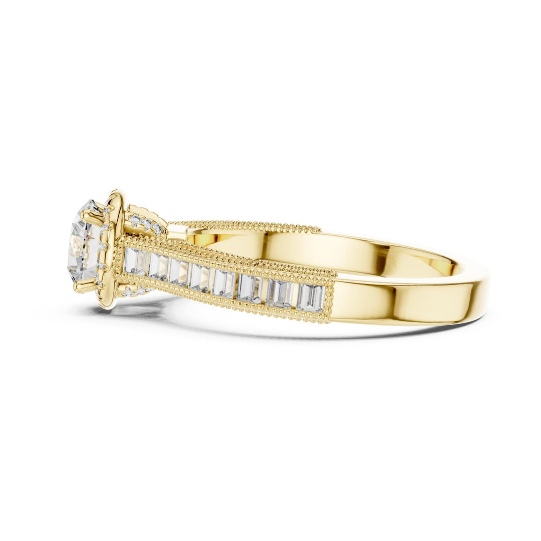 Round Cut Lab Grown Diamond Solitaire Ring, 1.43ct Total, Solid Gold