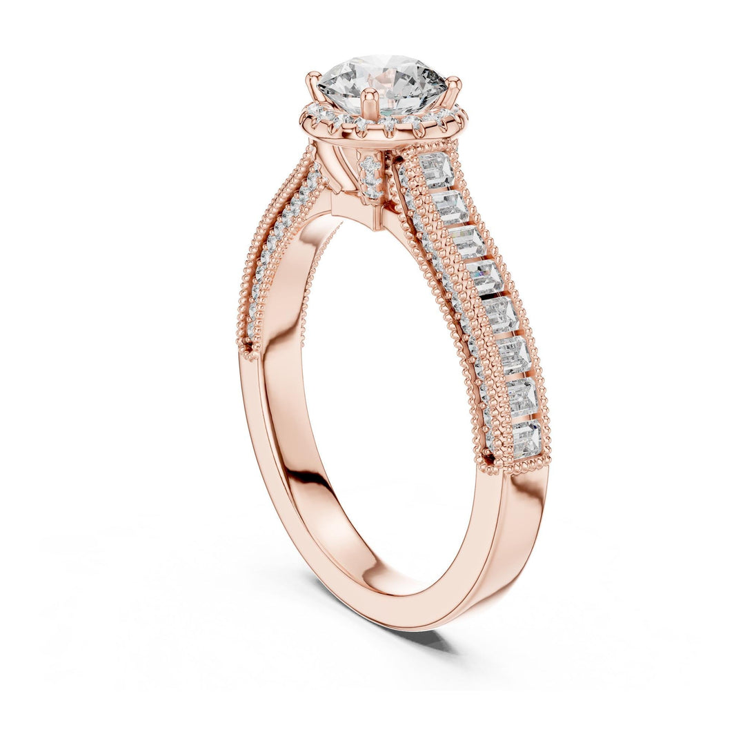 Round Cut Lab Grown Diamond Solitaire Ring, 1.43ct Total, Solid Gold