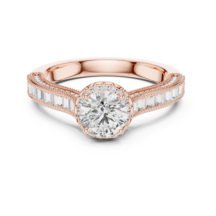 Round Cut Lab Grown Diamond Solitaire Ring, 1.43ct Total, Solid Gold
