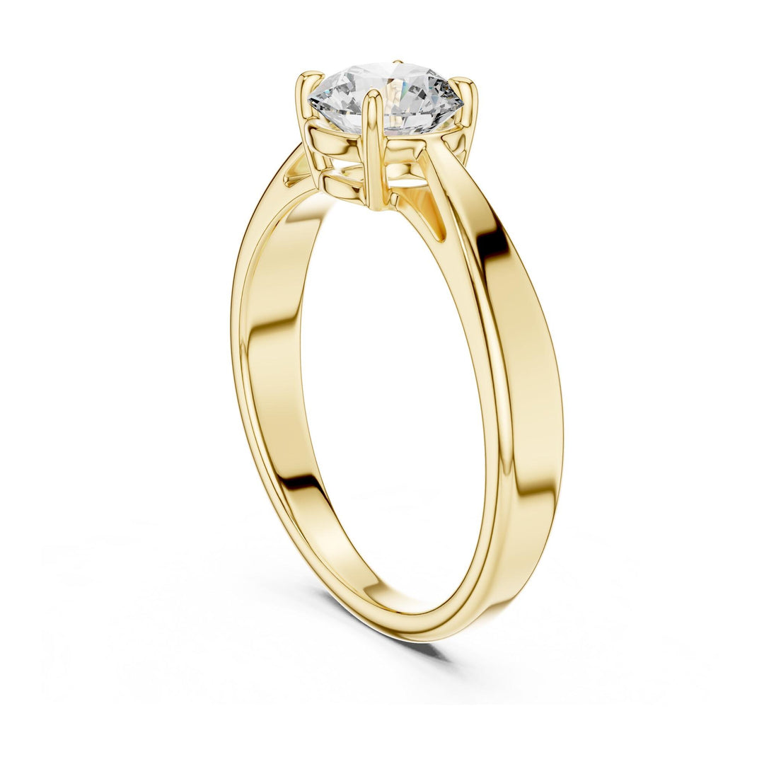 Round Cut Lab Grown Diamond Solitaire Ring, 1.00ct Total, Solid Gold