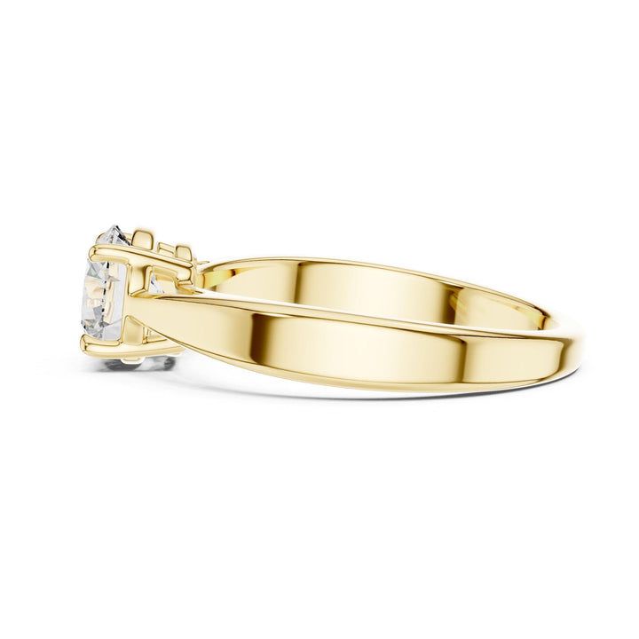 Round Cut Lab Grown Diamond Solitaire Ring, 1.00ct Total, Solid Gold