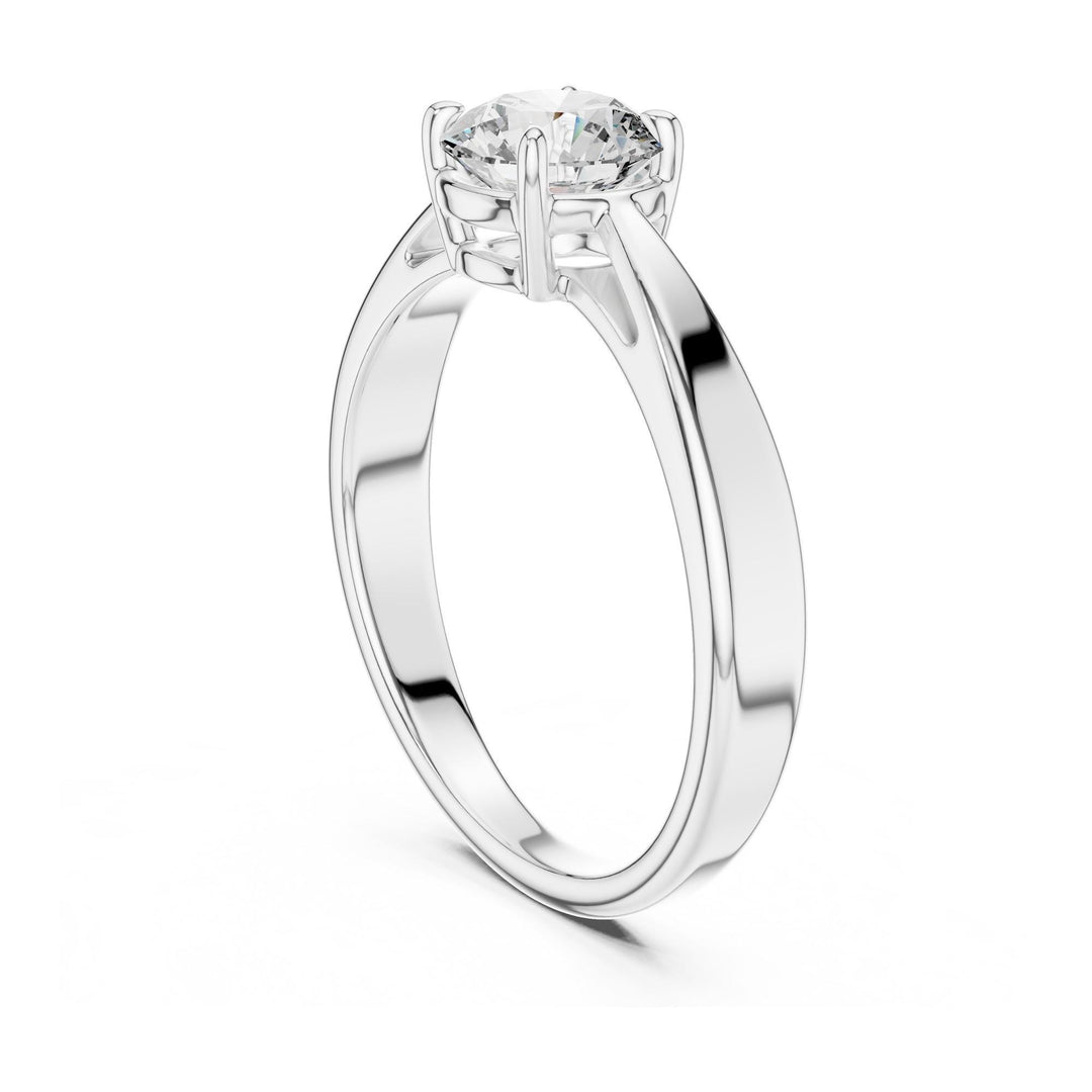 Round Cut Lab Grown Diamond Solitaire Ring, 1.00ct Total, Solid Gold