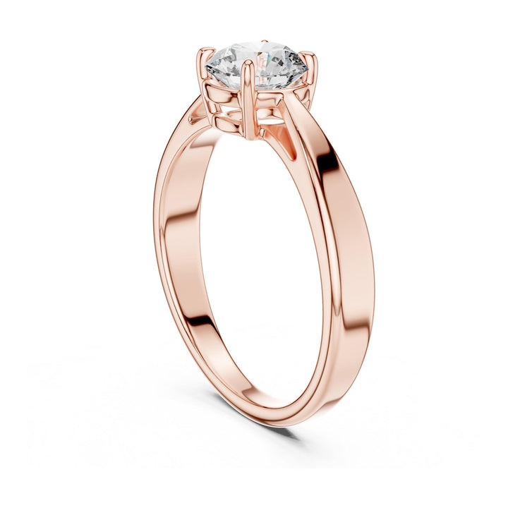 Round Cut Lab Grown Diamond Solitaire Ring, 1.00ct Total, Solid Gold