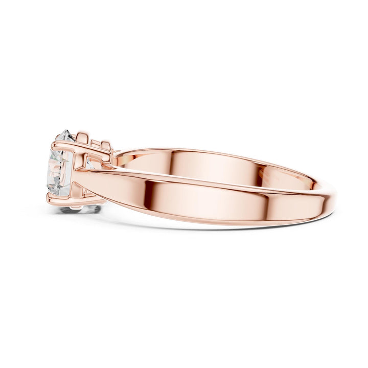 Round Cut Lab Grown Diamond Solitaire Ring, 1.00ct Total, Solid Gold