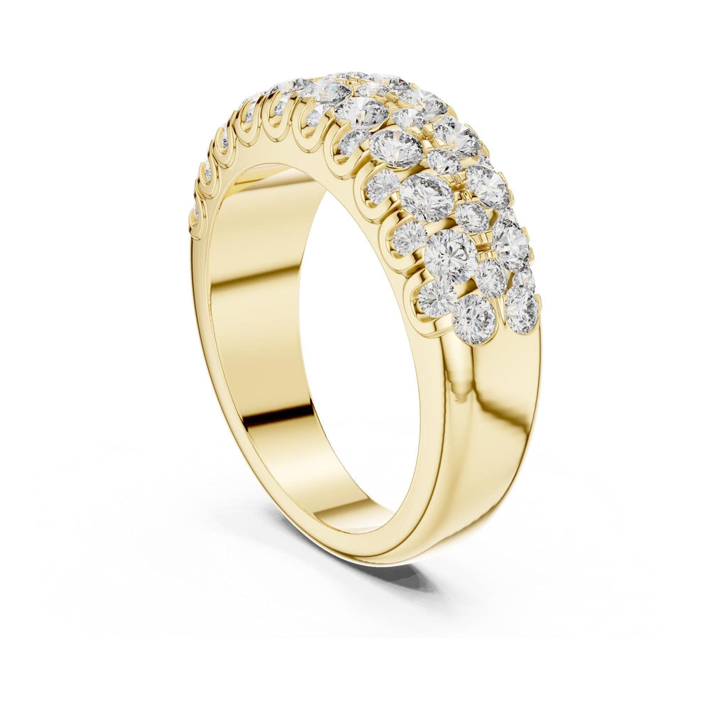 Round Cut Lab Grown Diamond Half Eternity Band, 1.92ct Total, Solid Gold