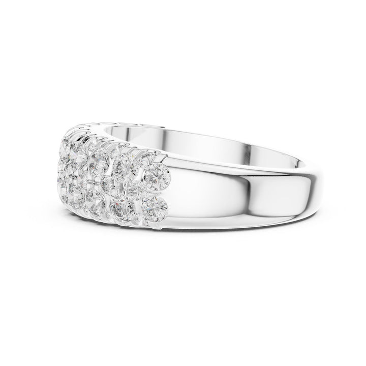 Round Cut Lab Grown Diamond Half Eternity Band, 1.92ct Total, Solid Gold
