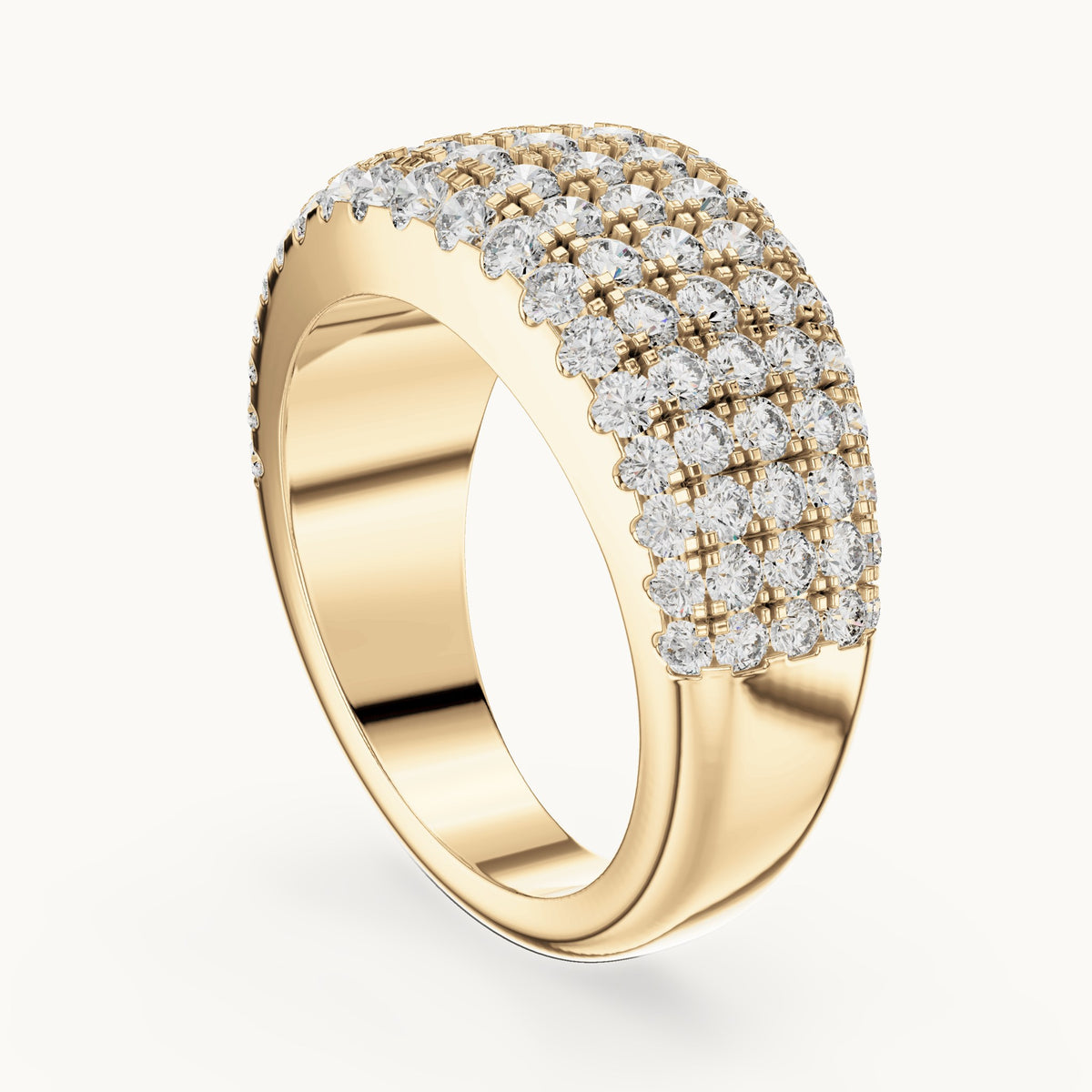Round cut lab-grown diamond half eternity band in 14K yellow gold, 2.28 CT TW, view 2