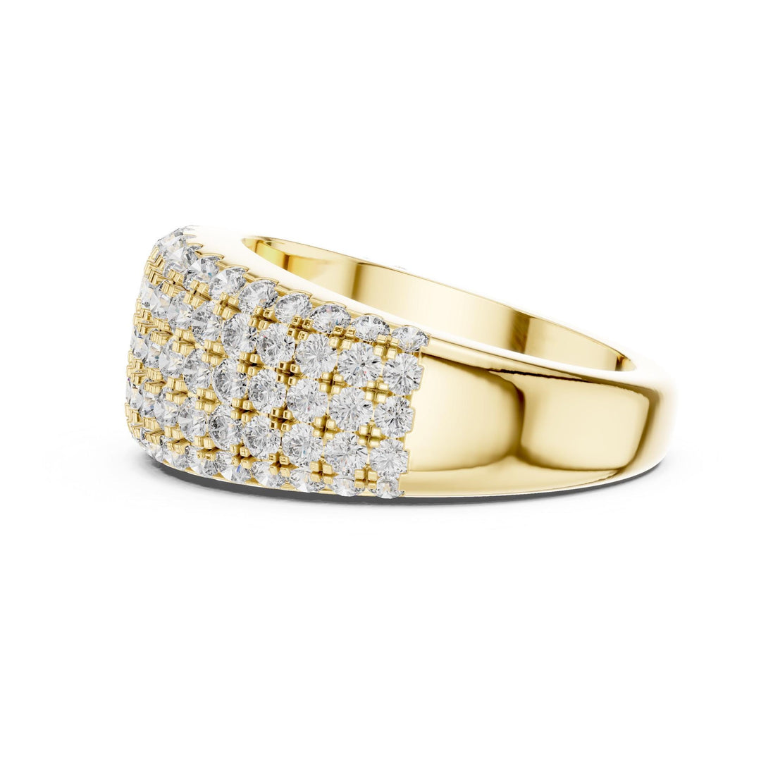 Round Cut Lab Grown Diamond Half Eternity Band, 2.28ct Total, Solid Gold