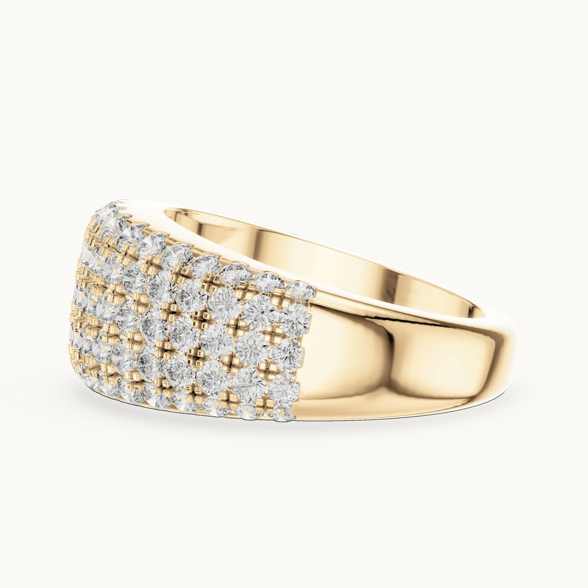 Round cut lab-grown diamond half eternity band in 14K yellow gold, 2.28 CT TW, view 3
