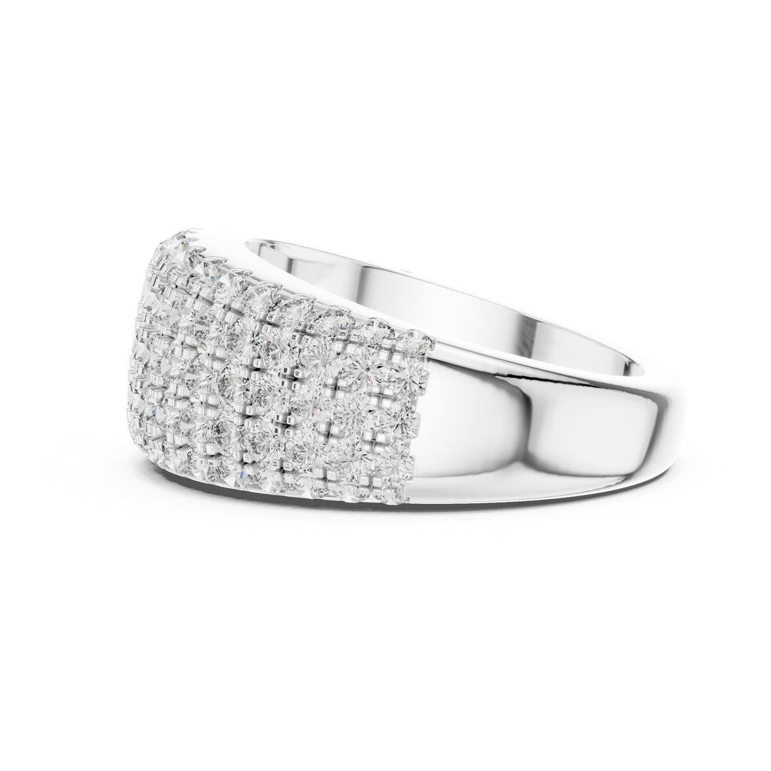Round Cut Lab Grown Diamond Half Eternity Band, 2.28ct Total, Solid Gold