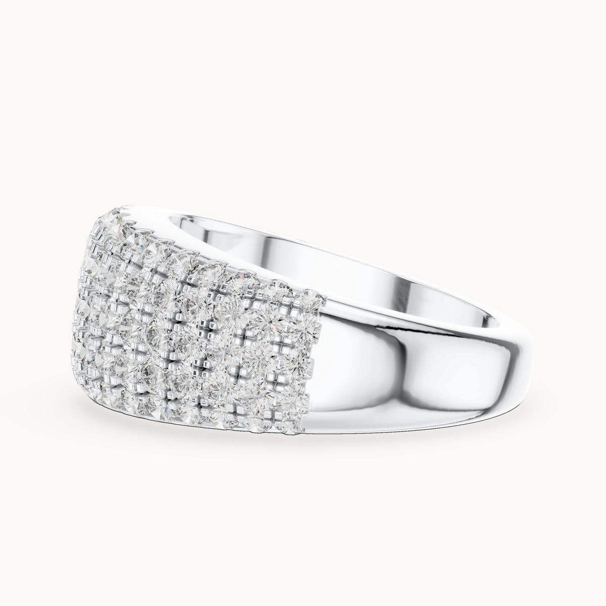 Round cut lab-grown diamond half eternity band in 14K white gold, 2.28 CT TW, view 2