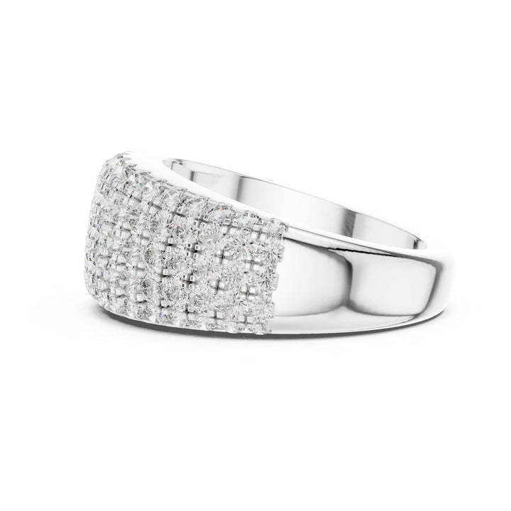 Round Cut Lab Grown Diamond Half Eternity Band, 2.28ct Total, Solid Gold