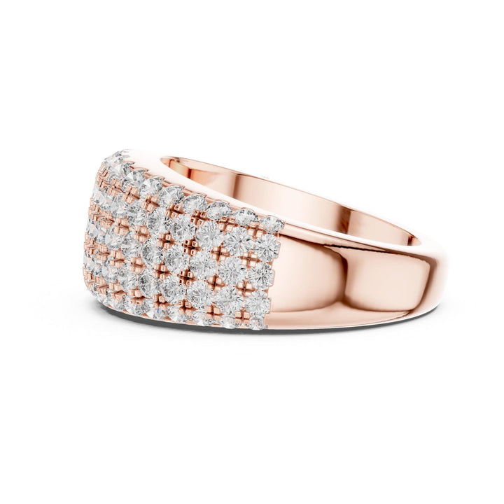 Round Cut Lab Grown Diamond Half Eternity Band, 2.28ct Total, Solid Gold