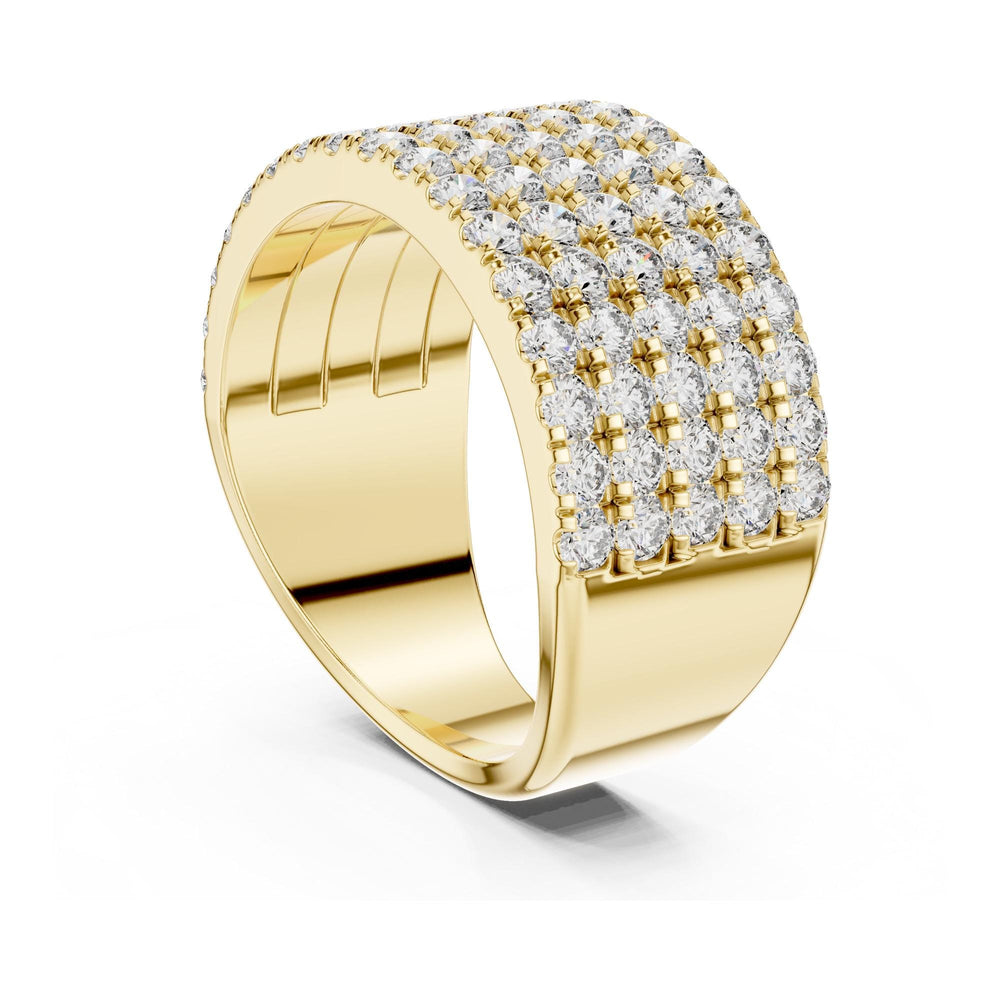 Round Cut Lab Grown Diamond Half Eternity Band, 2.12ct Total, Solid Gold