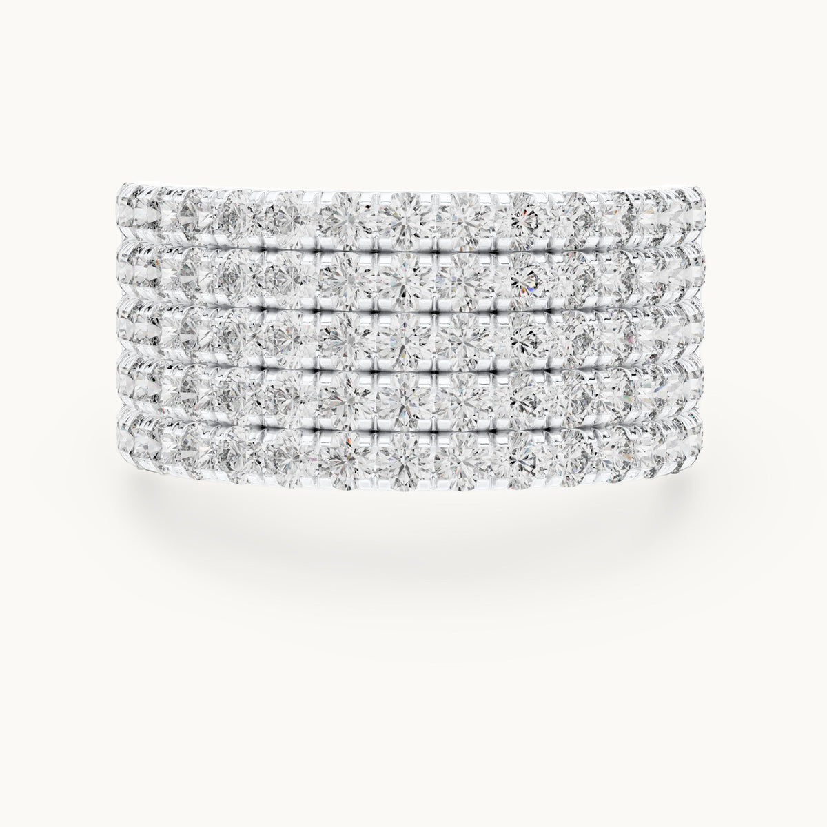 Round cut lab-grown diamond half eternity band in 14K white gold, 2.12 CT TW, view 3