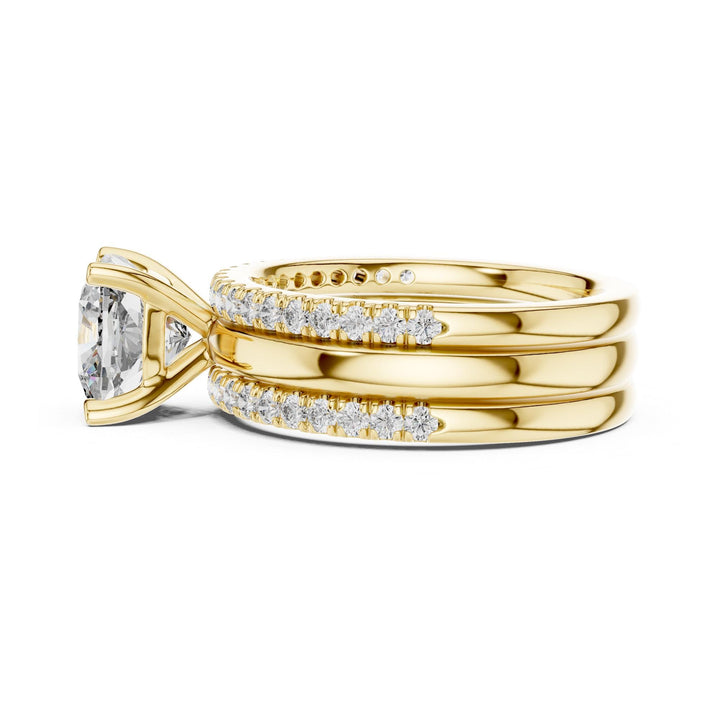Cushion Cut Lab Grown Diamond Solitaire Ring, 3.50ct Total, Solid Gold