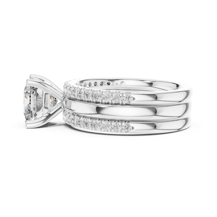 Cushion Cut Lab Grown Diamond Solitaire Ring, 3.50ct Total, Solid Gold