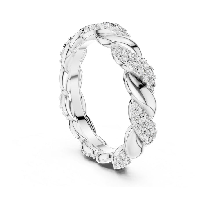 Round Cut Lab Grown Diamond Full Eternity Band, 0.66ct Total, Solid Gold