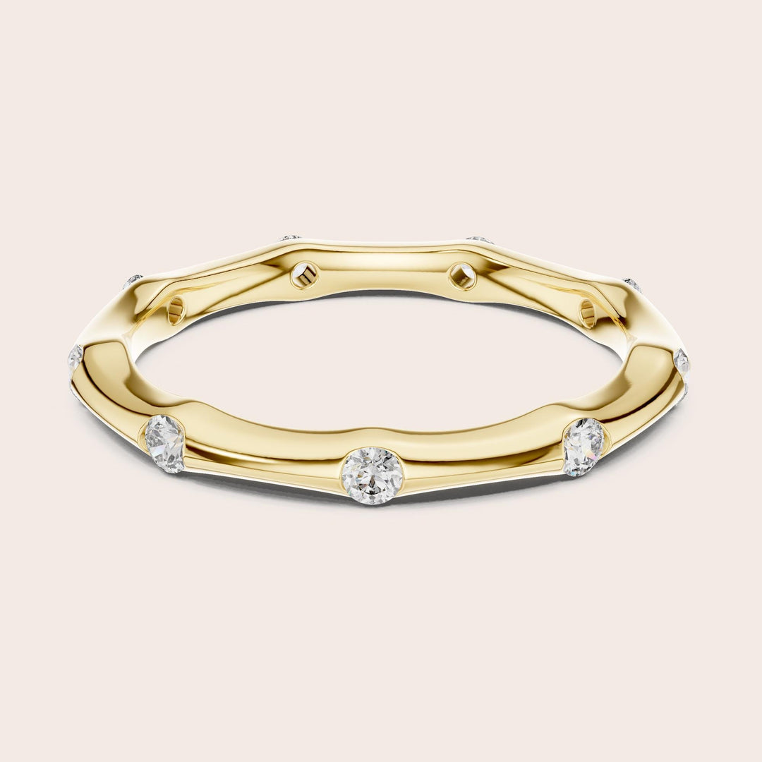 Round Cut Lab Grown Diamond Full Eternity Band, 0.32ct Total, Solid Gold