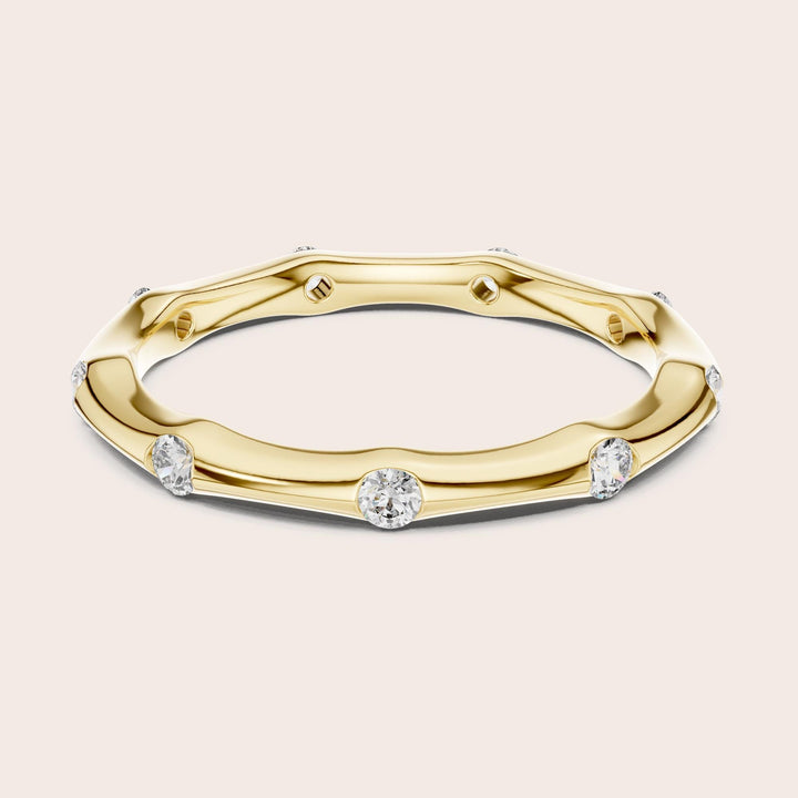 Round Cut Lab Grown Diamond Full Eternity Band, 0.32ct Total, Solid Gold