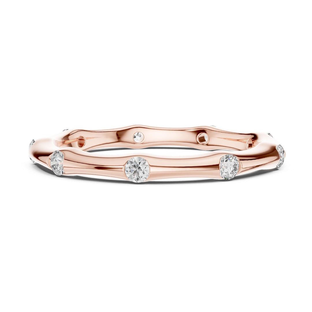 Round Cut Lab Grown Diamond Full Eternity Band, 0.32ct Total, Solid Gold