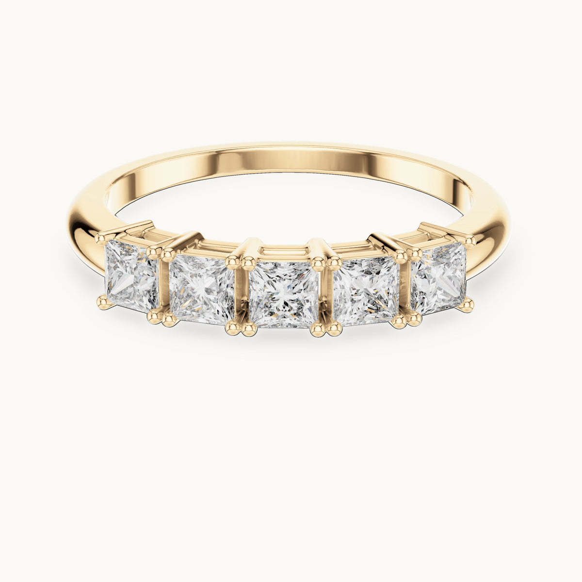 Princess Cut Lab Grown Diamond Cluster Ring, 0.65ct Total, Solid Gold