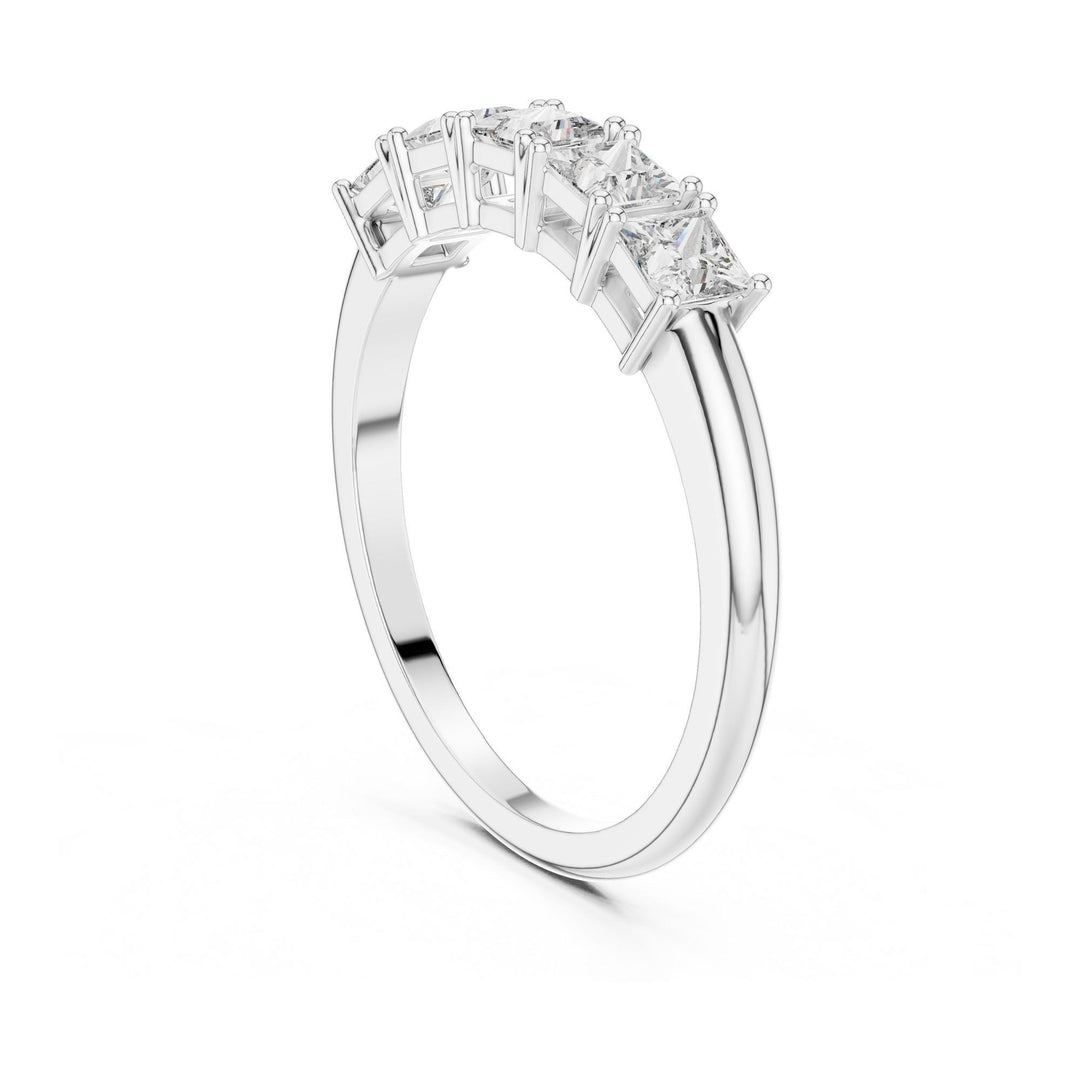 Princess Cut Lab Grown Diamond Cluster Ring, 0.65ct Total, Solid Gold