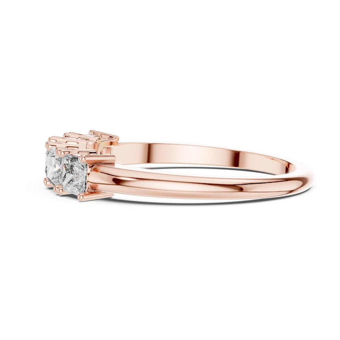 Princess Cut Lab Grown Diamond Cluster Ring, 0.65ct Total, Solid Gold