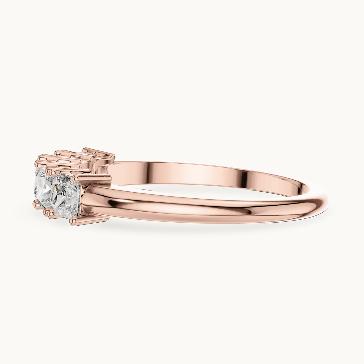 Princess Cut Lab Grown Diamond Cluster Ring, 0.65ct Total, Solid Gold