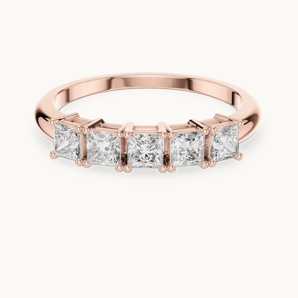 Princess Cut Lab Grown Diamond Cluster Ring, 0.65ct Total, Solid Gold