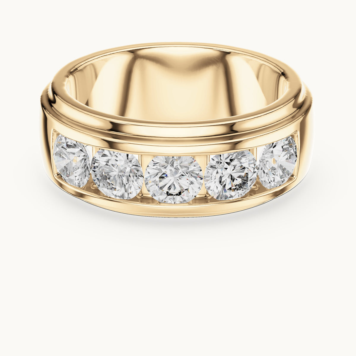 Round cut lab-grown diamond cluster ring in 14K yellow gold, 1.75 CT TW, view 1