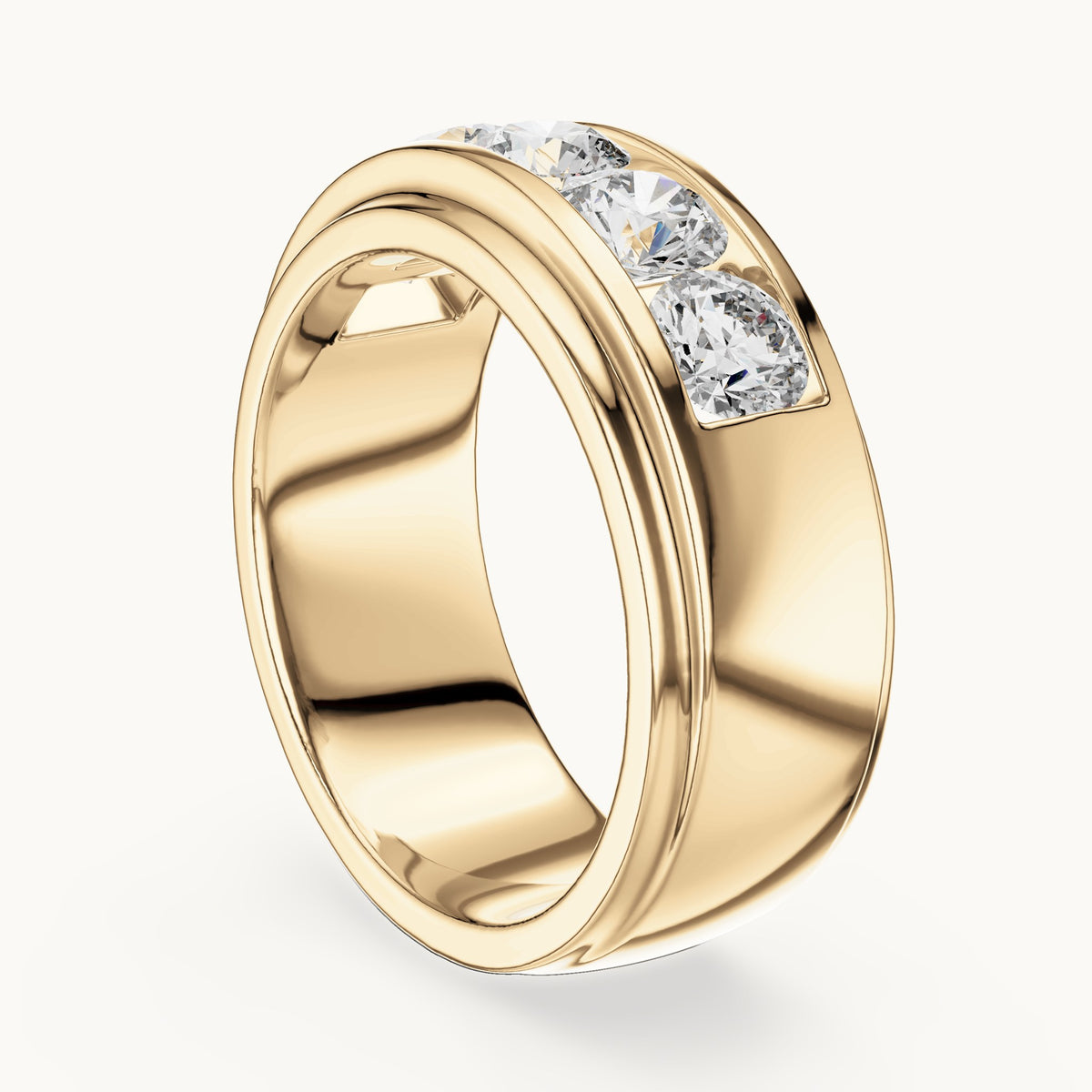 Round cut lab-grown diamond cluster ring in 14K yellow gold, 1.75 CT TW, view 2