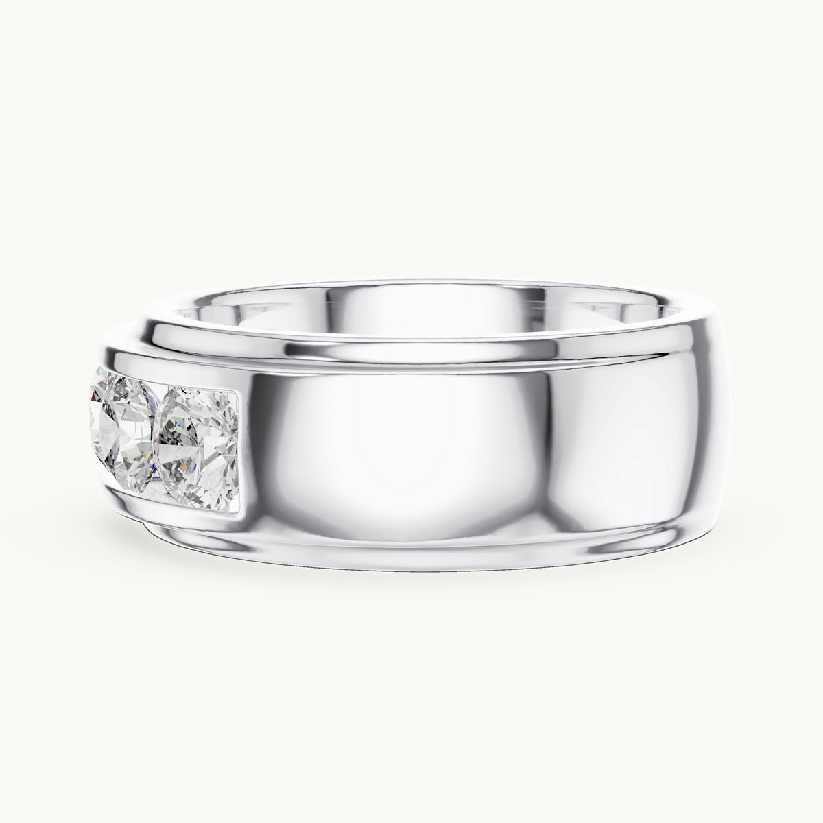 Round cut lab-grown diamond cluster ring in 14K white gold, 1.75 CT TW, view 2