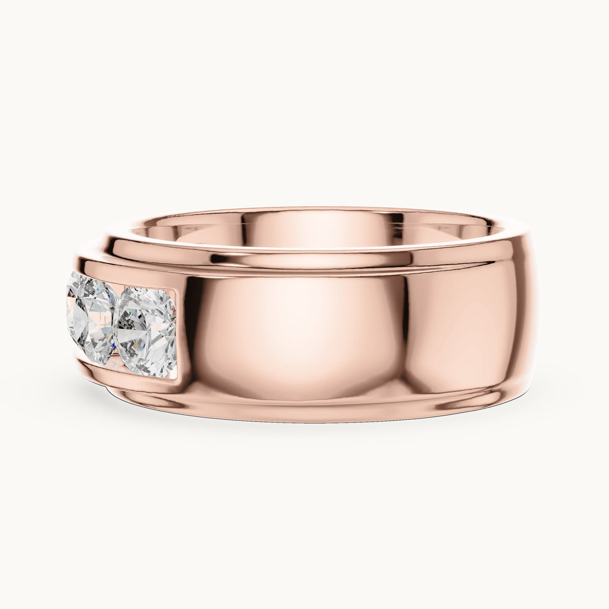 Round cut lab-grown diamond cluster ring in 14K rose gold, 1.75 CT TW, view 2
