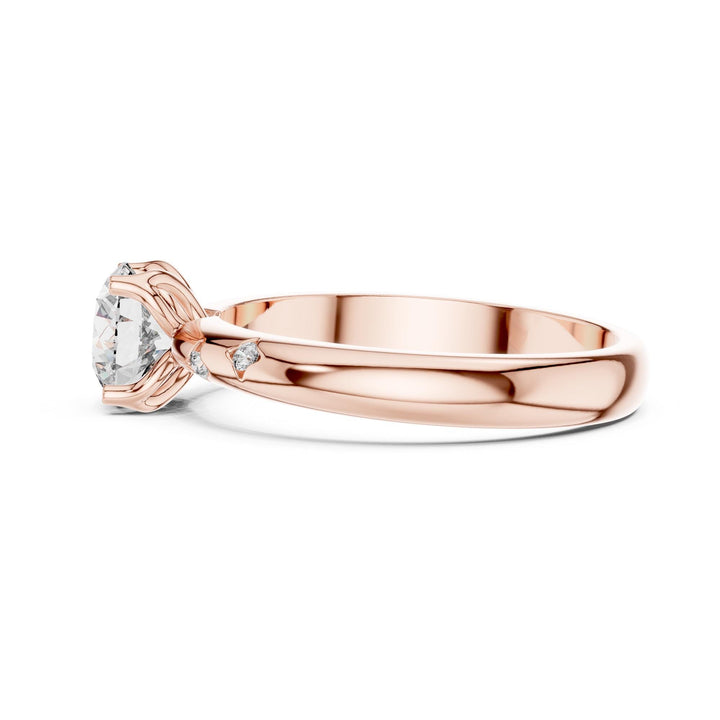 Round Cut Lab Grown Diamond Solitaire Ring, 0.89ct Total, Solid Gold