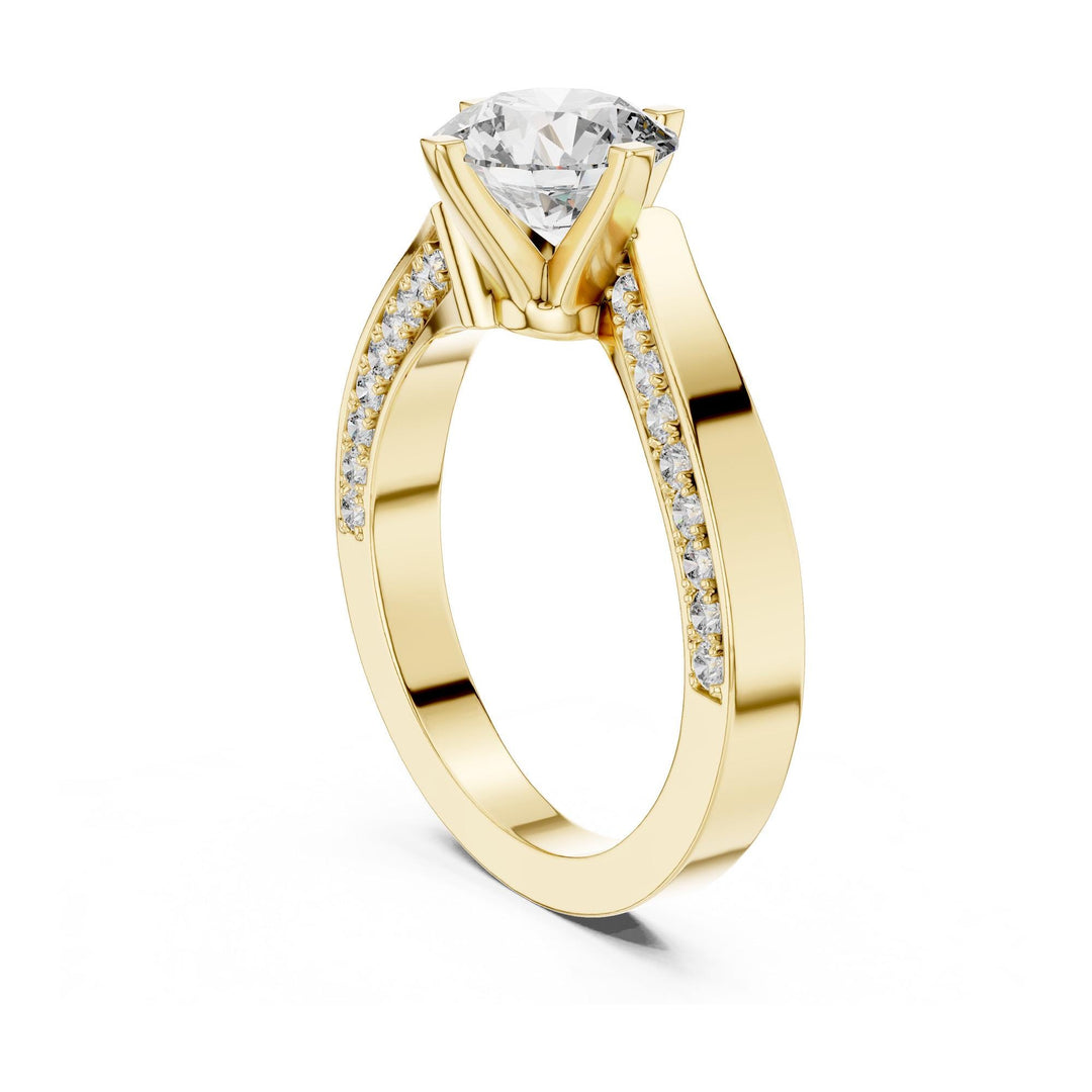Round Cut Lab Grown Diamond Solitaire Ring, 1.93ct Total, Solid Gold
