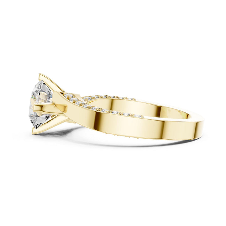 Round Cut Lab Grown Diamond Solitaire Ring, 1.93ct Total, Solid Gold