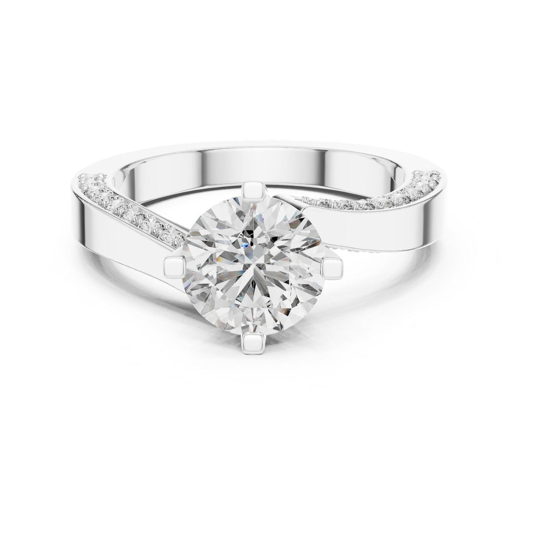 Round Cut Lab Grown Diamond Solitaire Ring, 1.93ct Total, Solid Gold