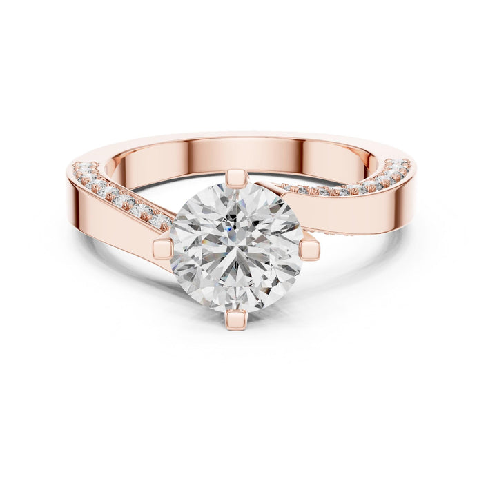 Round Cut Lab Grown Diamond Solitaire Ring, 1.93ct Total, Solid Gold