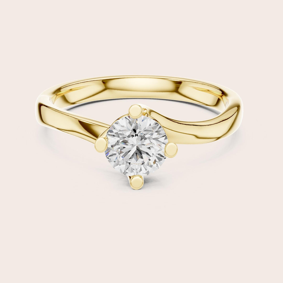 Round Cut Lab Grown Diamond Solitaire Ring, 0.50ct Total, Solid Gold