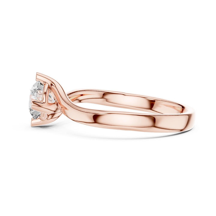 Round Cut Lab Grown Diamond Solitaire Ring, 0.50ct Total, Solid Gold
