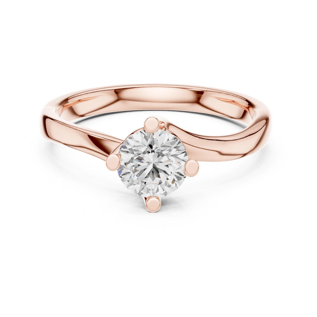 Round Cut Lab Grown Diamond Solitaire Ring, 0.50ct Total, Solid Gold