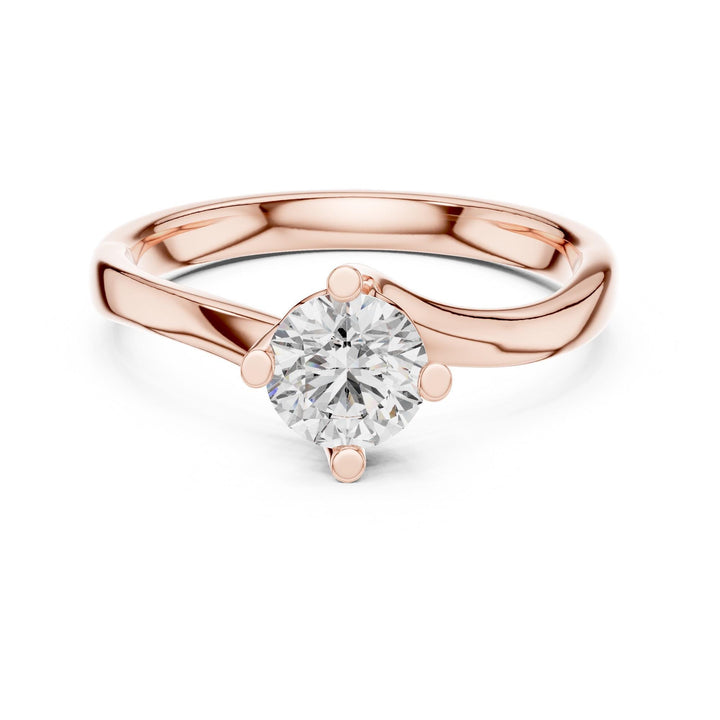 Round Cut Lab Grown Diamond Solitaire Ring, 0.50ct Total, Solid Gold