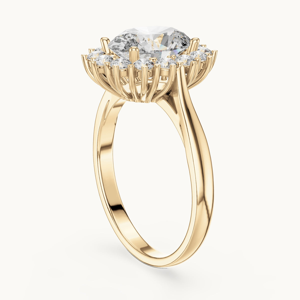 Oval cut lab-grown diamond solitaire ring in 14K yellow gold, 2.56 CT TW, view 2