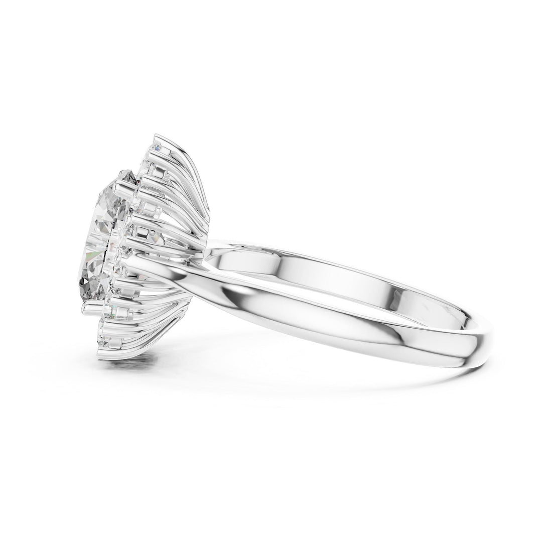 Oval Cut Lab Grown Diamond Solitaire Ring, 2.56ct Total, Solid Gold