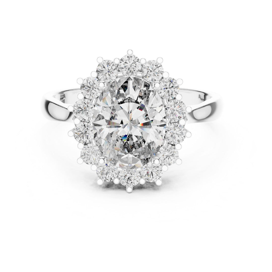 Oval Cut Lab Grown Diamond Solitaire Ring, 2.56ct Total, Solid Gold
