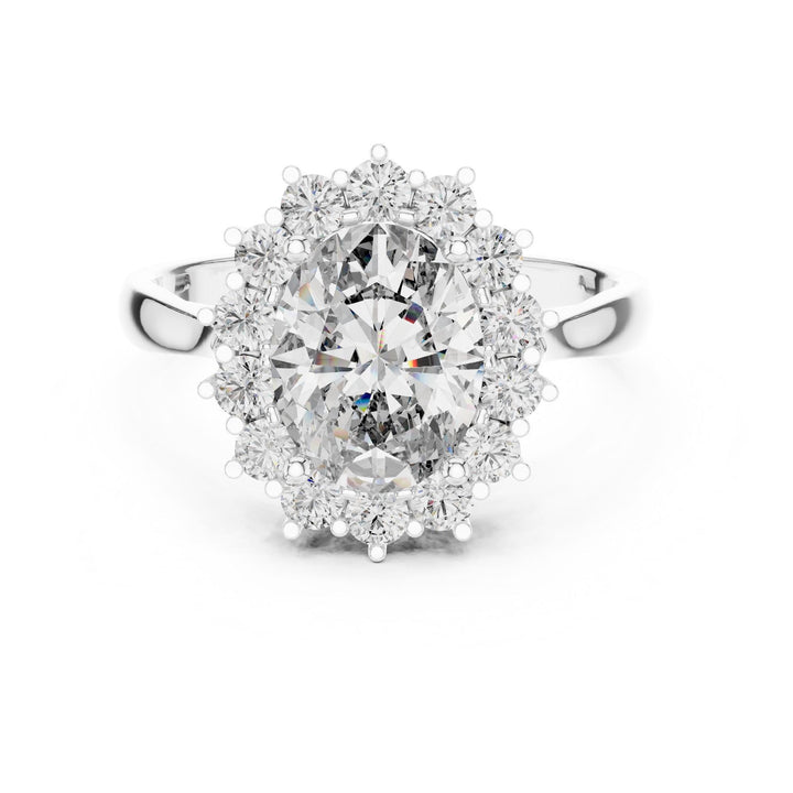 Oval Cut Lab Grown Diamond Solitaire Ring, 2.56ct Total, Solid Gold