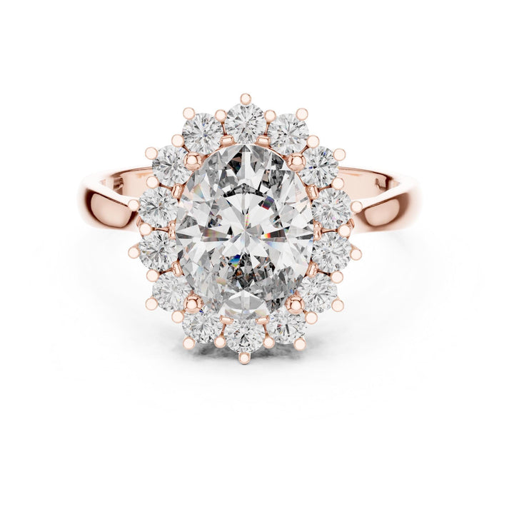 Oval Cut Lab Grown Diamond Solitaire Ring, 2.56ct Total, Solid Gold